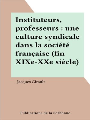 cover image of Instituteurs, professeurs